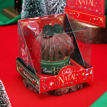 Caja mini panettone con tapa de acetato temática Cascanueces (Pack de 10)
